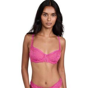 Skarlett Blue Women's Minx Unlined Balconette Bra 30DDD Magnolia/Summer Coral